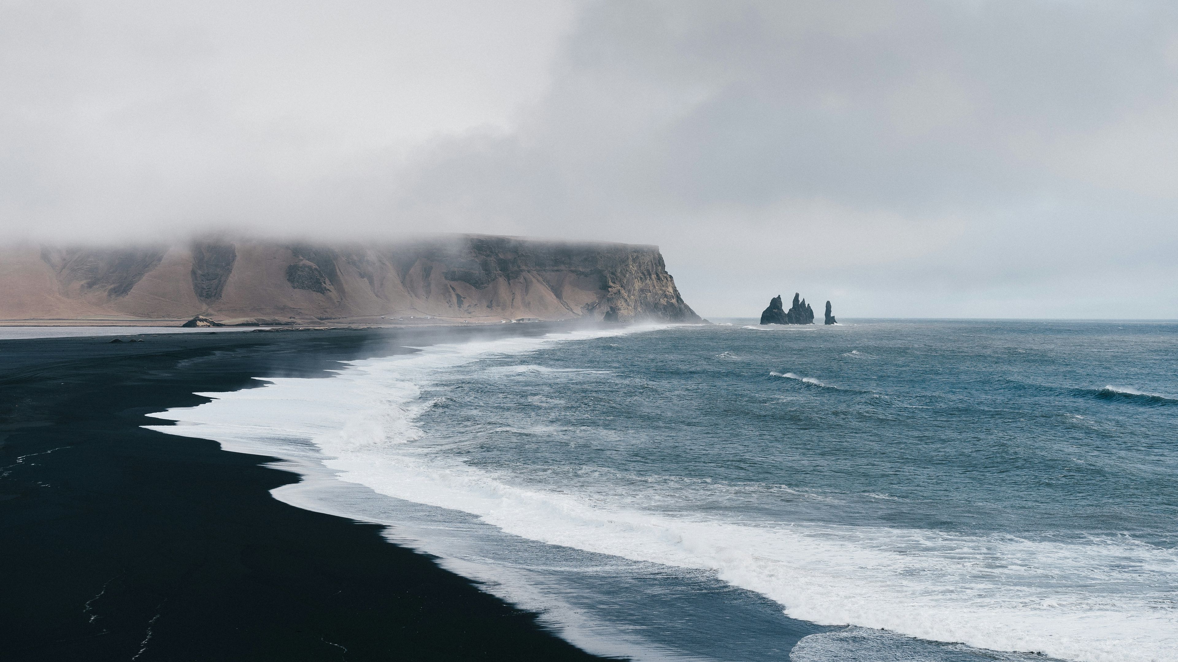 Beach with cloudy sky