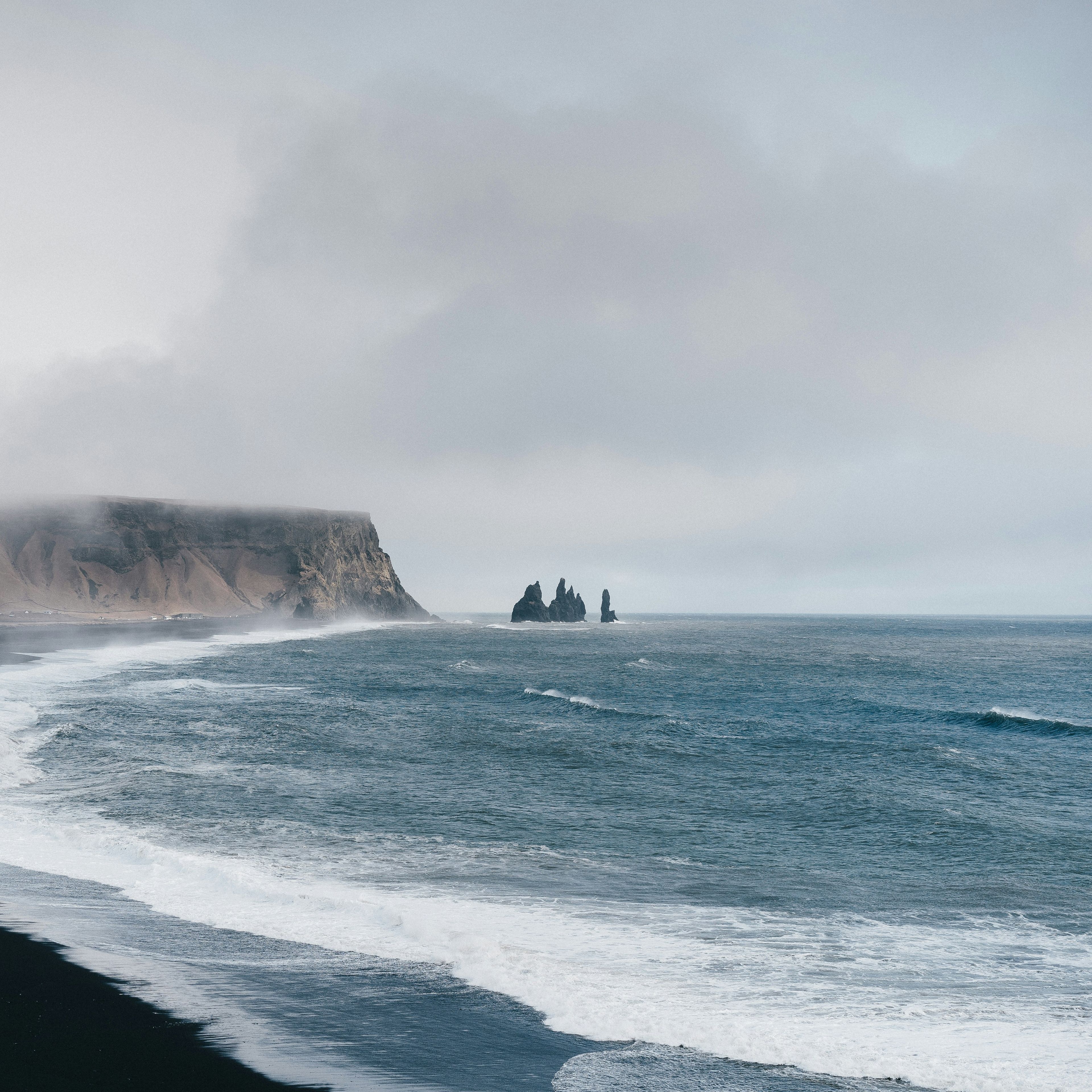 Beach with cloudy sky