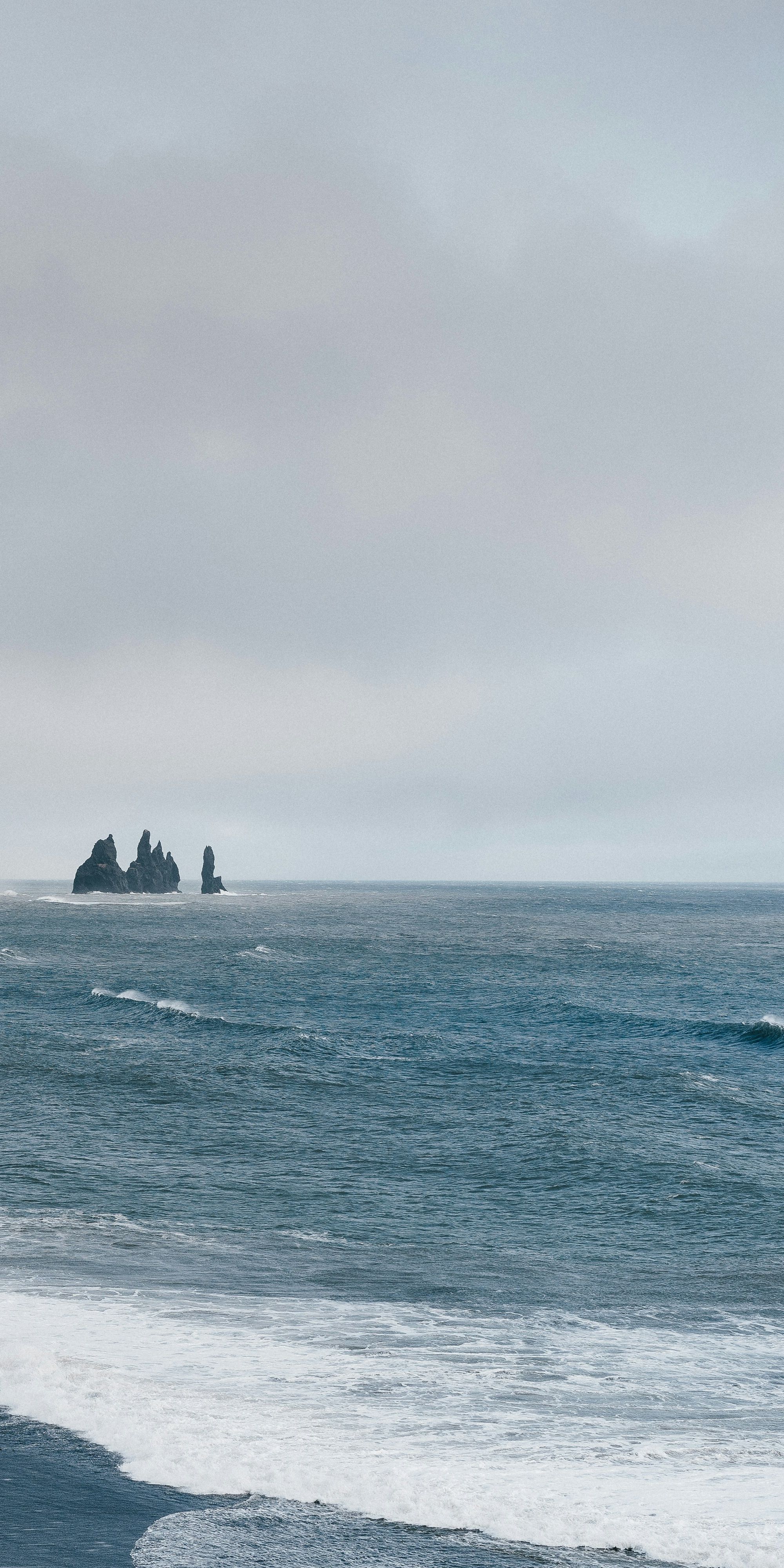 Beach with cloudy sky