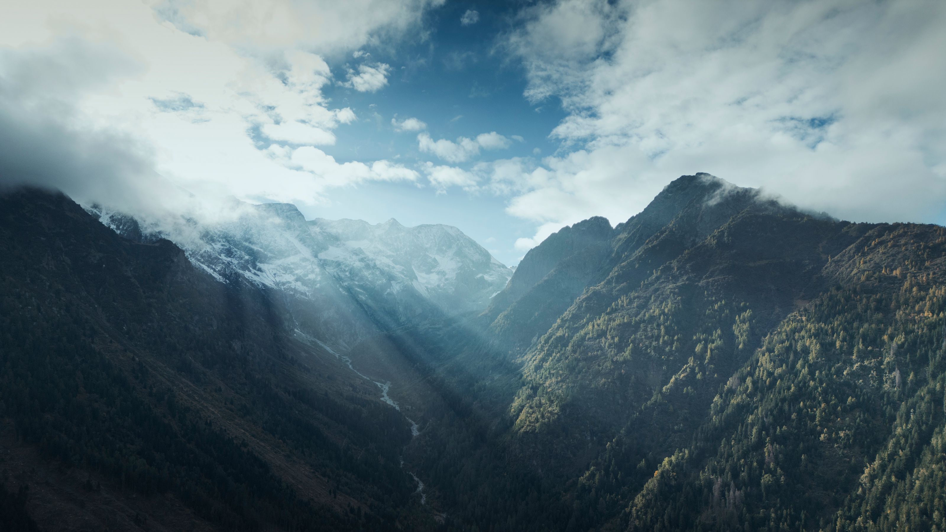 Mountain landscape with clouds