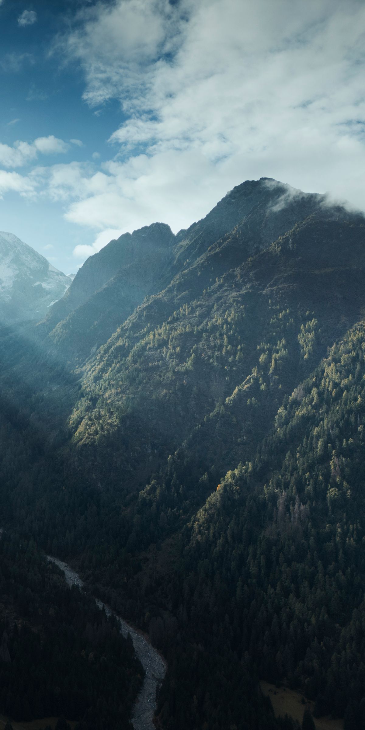 Mountain landscape with clouds