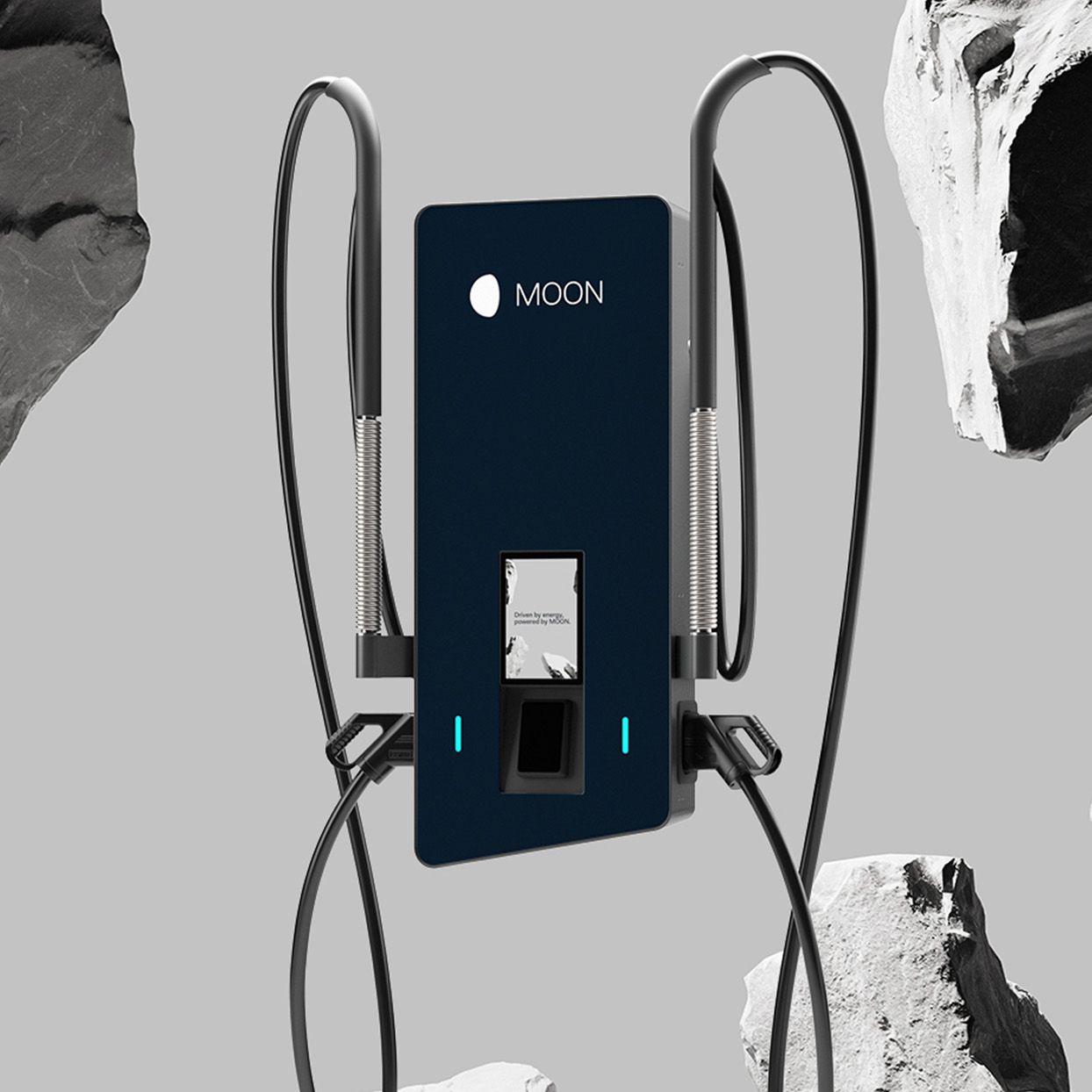 POWER Charger 50 DC in front of boulders